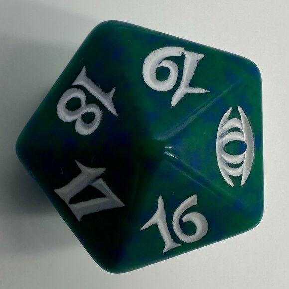 Magic The Gathering Future Sight Green D20 Spindown Die - Picture 2 of 6